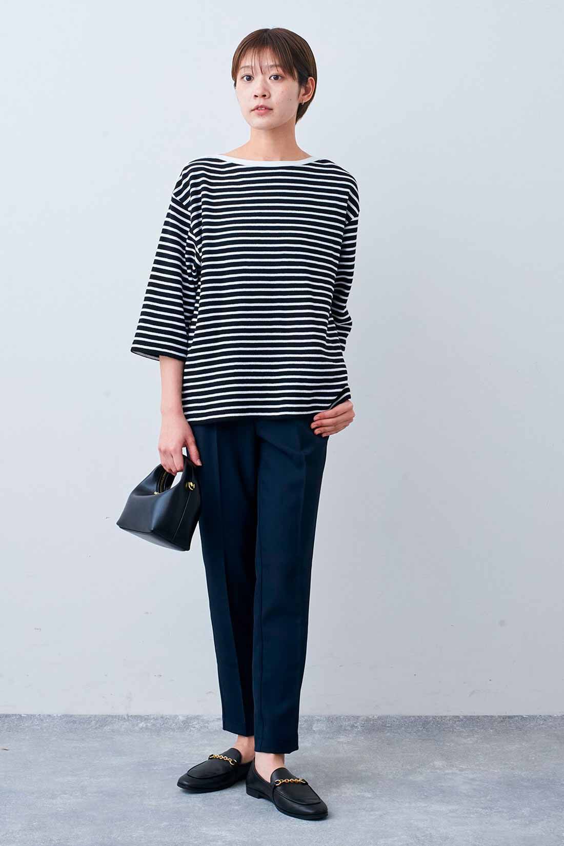 Live in comfort［リブインコンフォート］|リブ イン コンフォート Live love cotton（R）プロジェクト 肌心地やわらかな 大人ボーダーワッフルトップスの会
