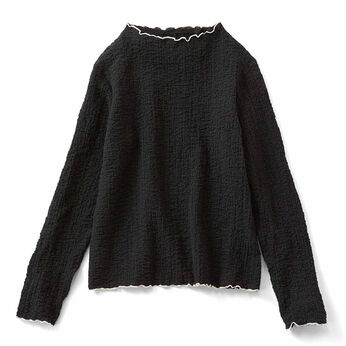 Live in  comfort | コットン混のぽこぽこトップス　リブ