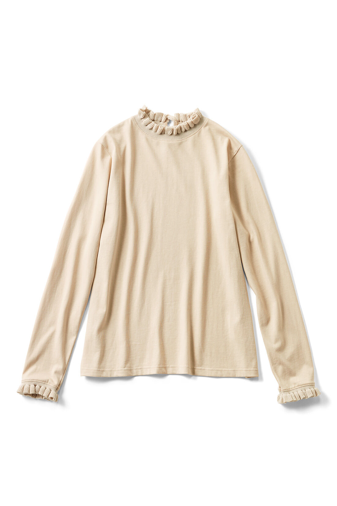 Live in  comfort|リブ イン コンフォート　コーデが新鮮に華やぐ ニットフリルカットソートップス〈ラベンダーパープル〉|ベージュ