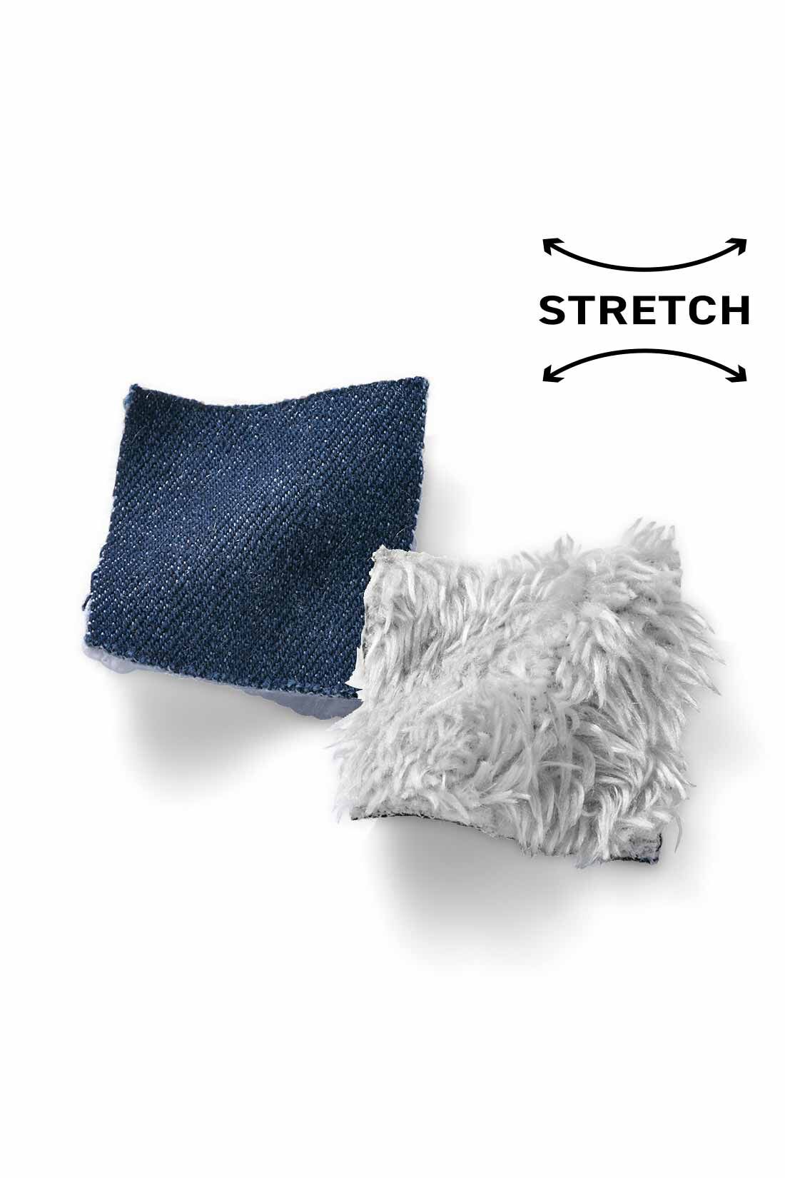 Live in  comfort|リブ イン コンフォート ぬくぬくでしあわせ あったかすっきり裏ボアパンツ【まとめ買いキャンペーン】|生地の裏側に防風コーティングしたストレッチ素材に、ふわふわな裏ボアをみっしりボンディング。