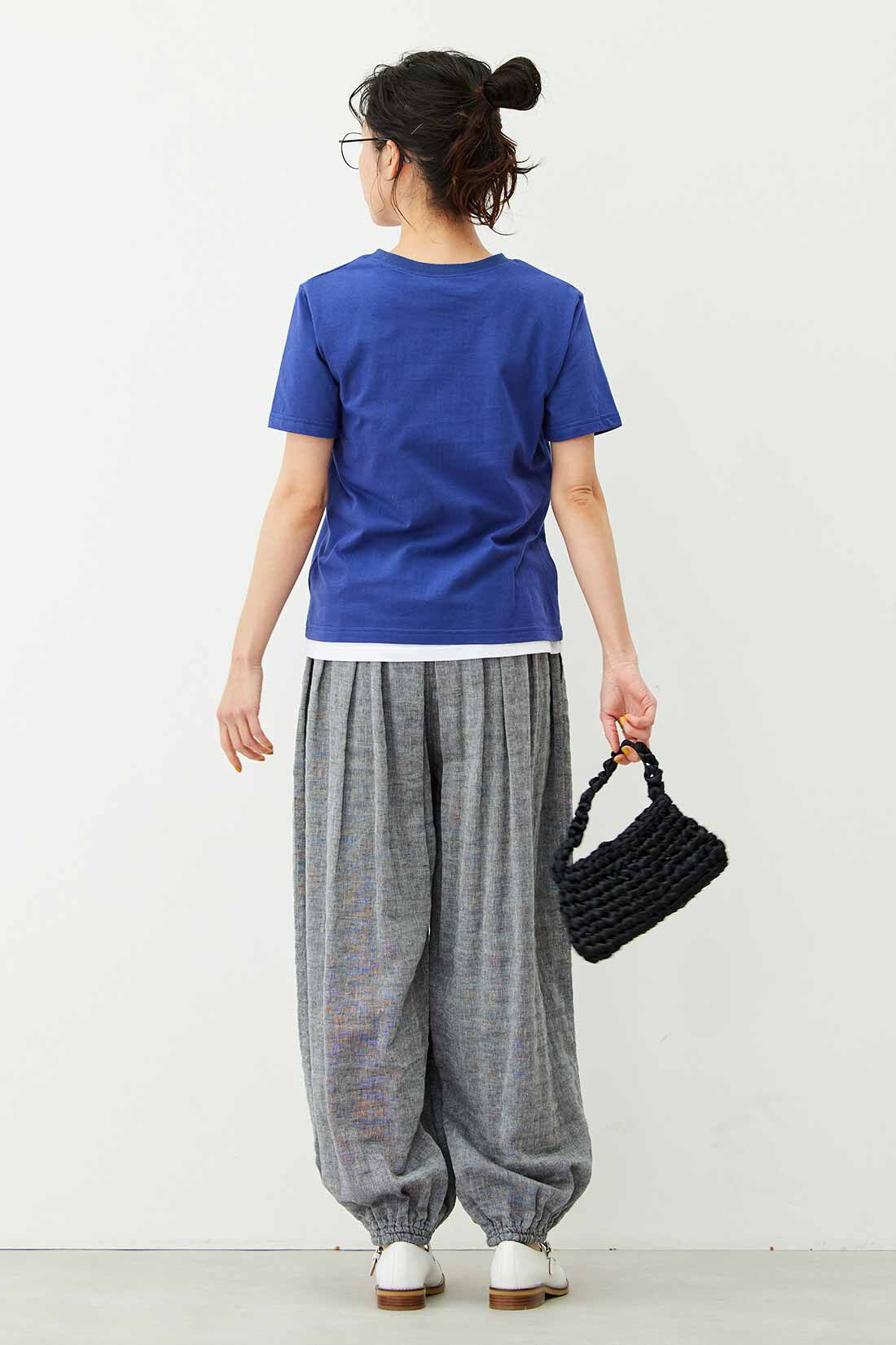 Live in comfort［リブインコンフォート］|Live love cotton（R）プロジェクト リブ イン コンフォート きれいシルエットのパックTシャツ＆タンクトップセット〈ホワイト＆ブルー〉