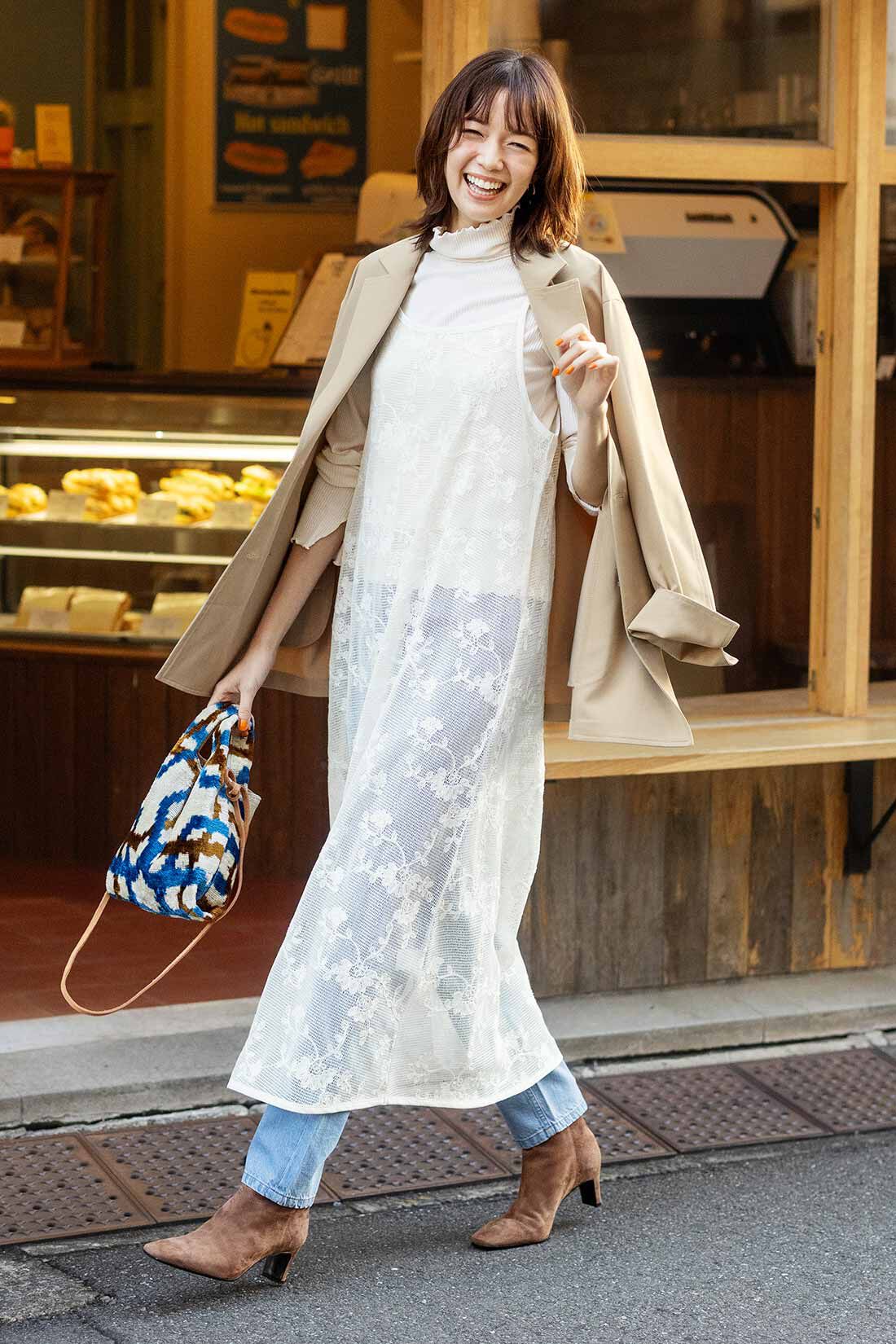 Live in  comfort|リブ イン コンフォート トレンドライクでおしゃれ見えする レースのキャミワンピース