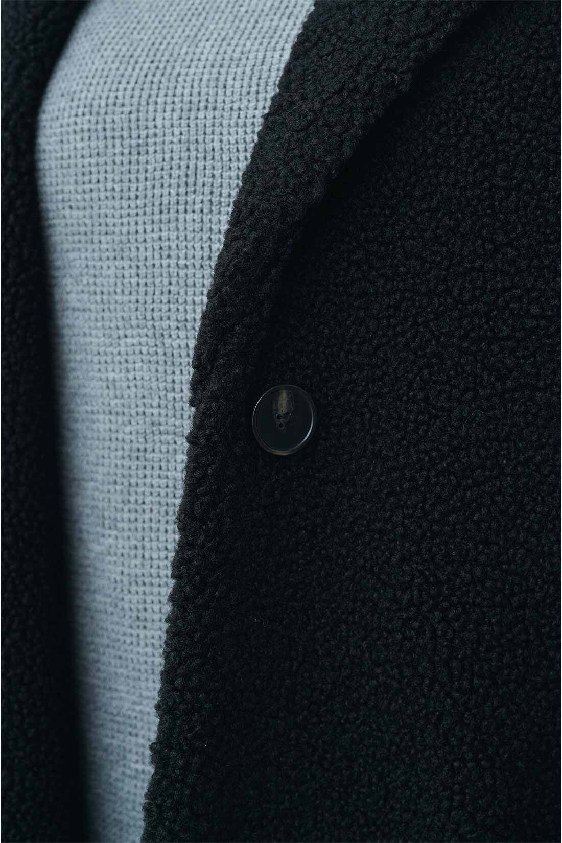 Live in comfort［リブインコンフォート］|リブ イン コンフォート はまじとコラボ 着るだけでオシャレ見えする！ ボア素材のジャケットコート〈ブラック〉
