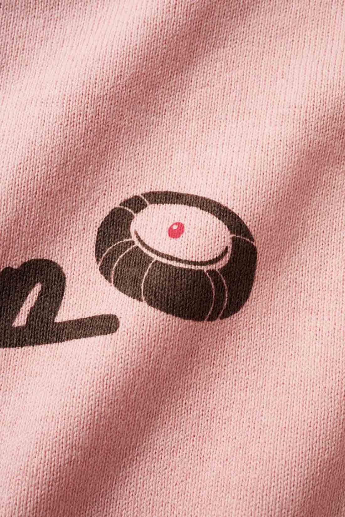 Live in  comfort|Live love cottonプロジェクト リブ イン コンフォート神戸のベーカリーハラダのパンさんとつくったオーガニックコットンのレトロかわいいTシャツ〈ベビーピンク〉|バックプリントには定番商品 「シャーベットクリーム」 のイラストも。※お届けするカラーとは異なります。