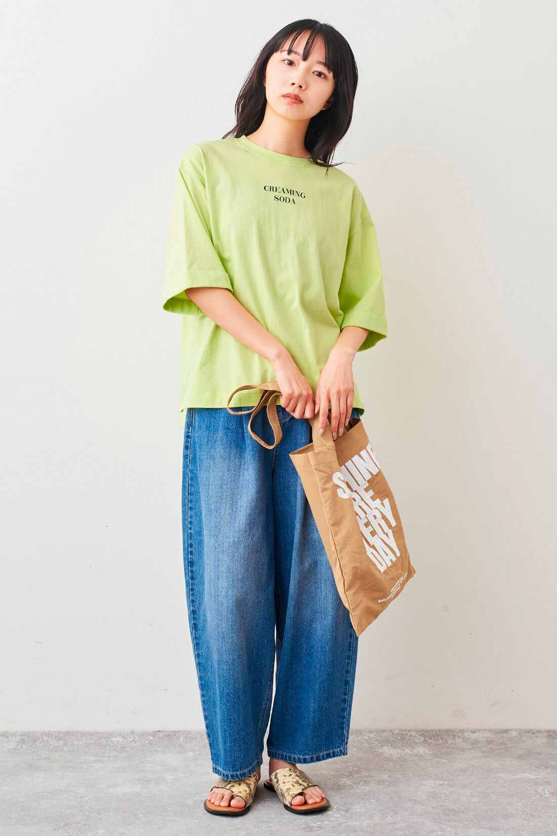Live in  comfort|リブ イン コンフォート×500色の色えんぴつコラボ トルコオーガニックコットン五分袖Tシャツ【まとめ買いキャンペーン】
