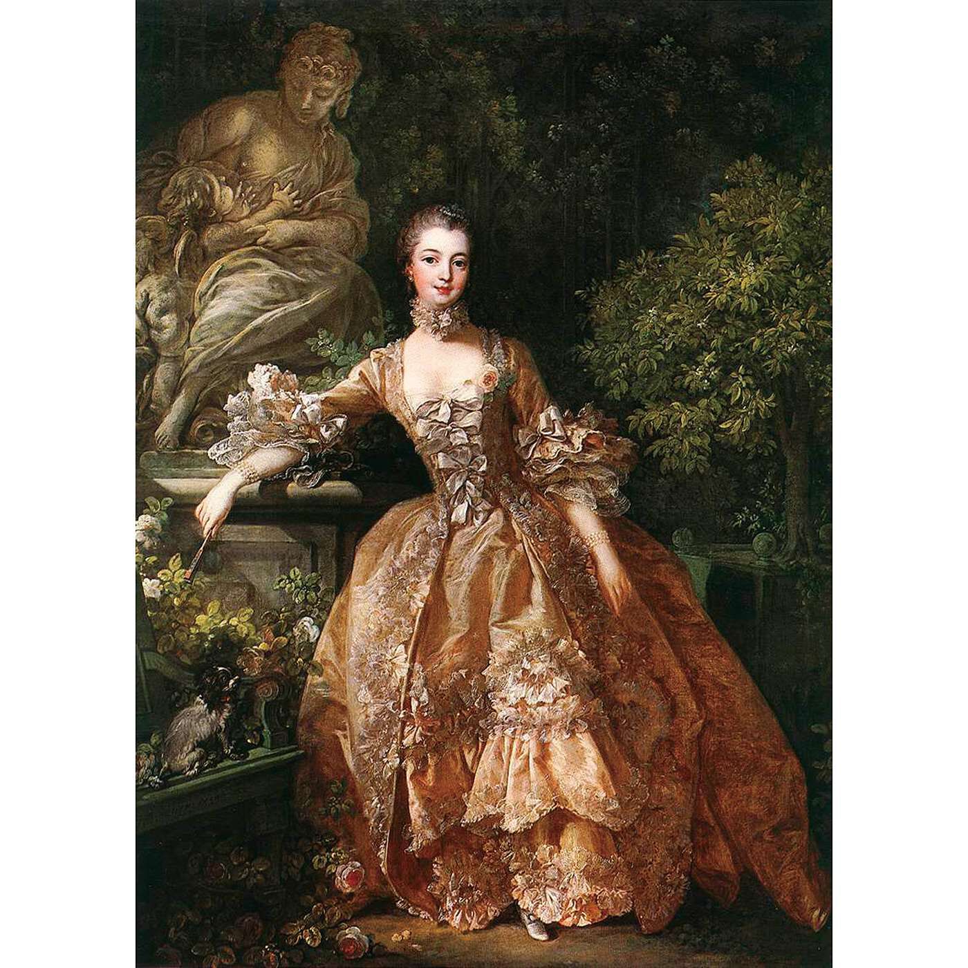 フラフィール|flufeel×ミュージアム部　ロココ時代の名画を体験　ポンパドゥール夫人のドレスをイメージしたブラ＆ショーツ|絵画の中でほほ笑むのは、美貌と才覚に恵まれたルイ15世の愛妾ポンパドゥール夫人。