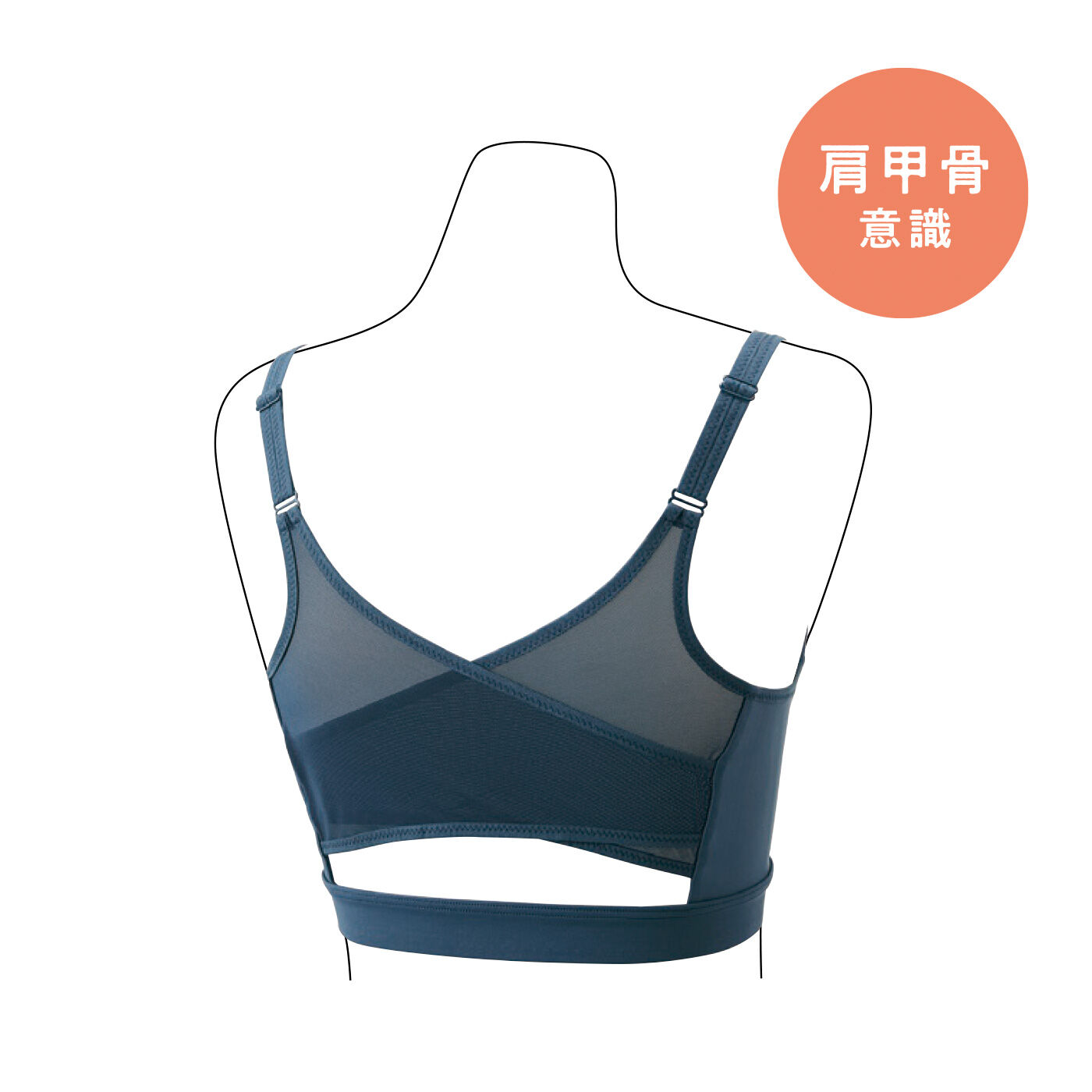 flufeel［フラフィール］|【6月分以降お届け】スラっとピン！ フロントジッパーでサッと着脱ブラの会|Back