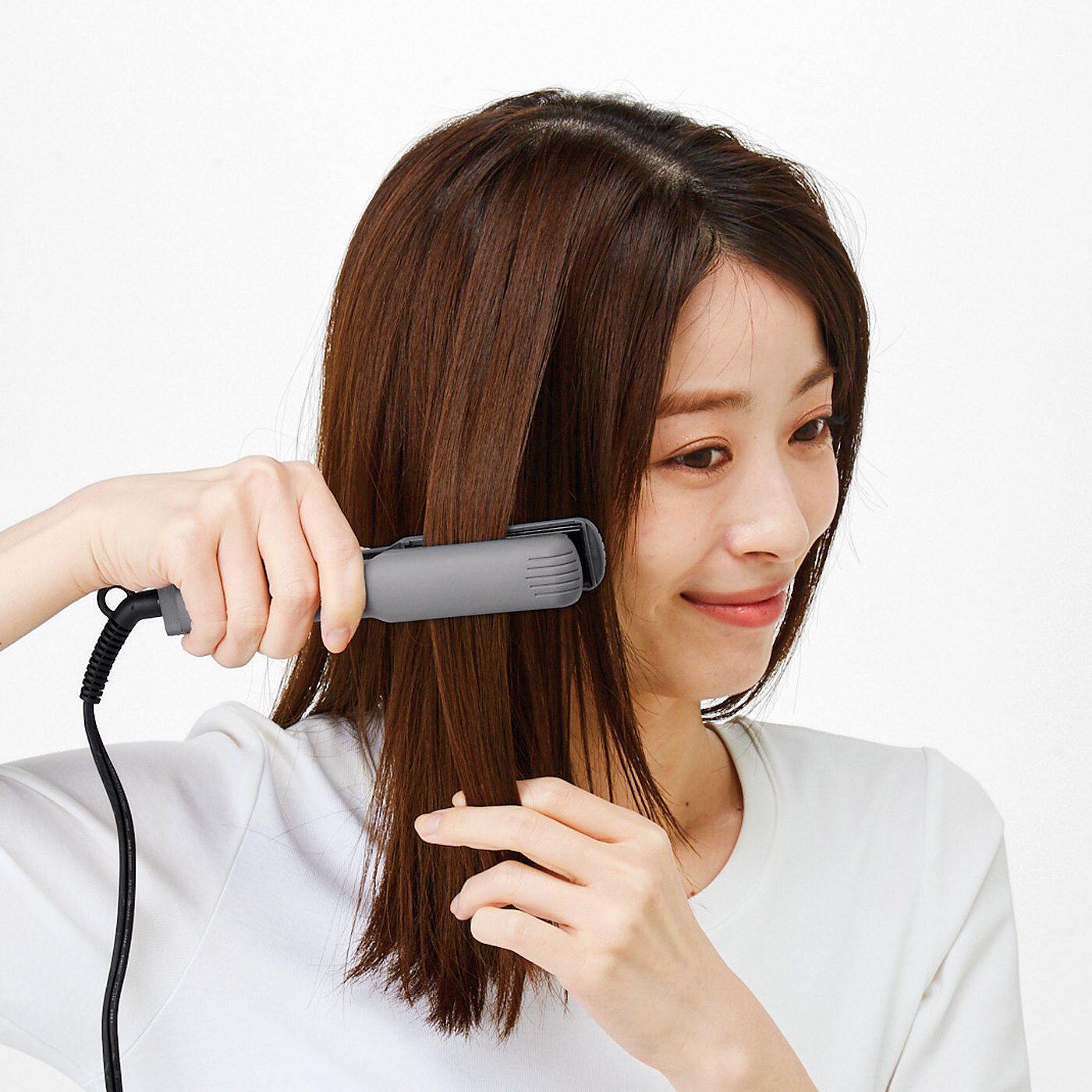 flufeel|ワイドプレートで仕上がり滑らか　ミニストレートヘアアイロン〈グレイッシュブルー〉