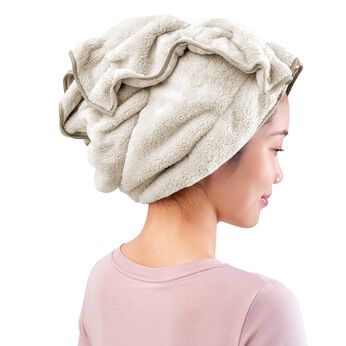 flufeel［フラフィール］ | しっかり吸水！巻くだけ ロングヘアタオル〈グレー〉