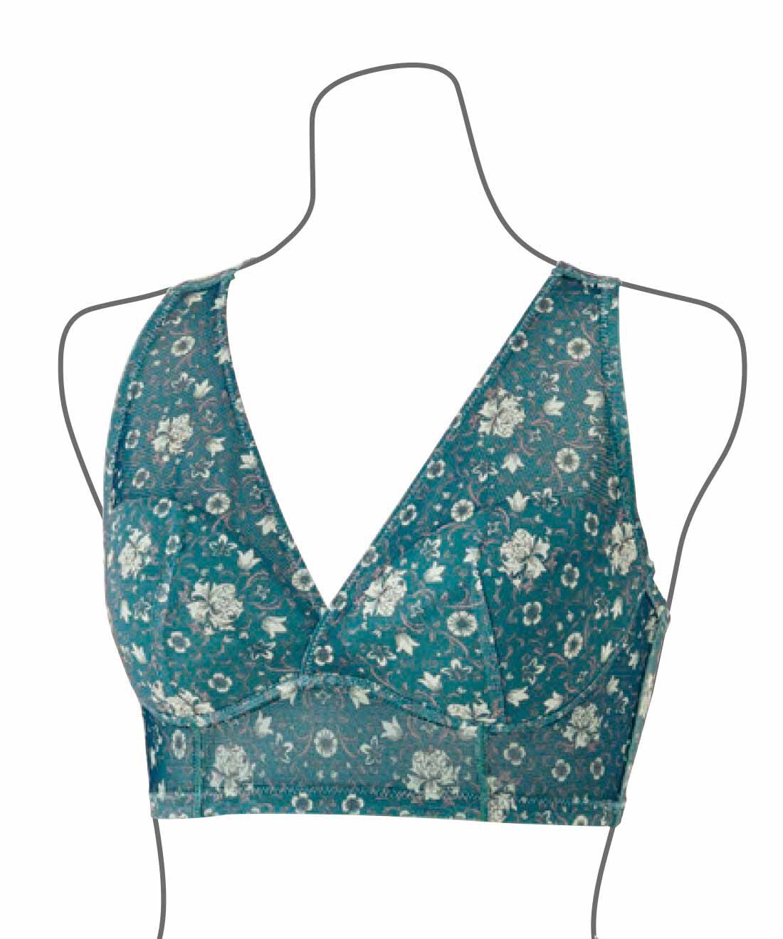 flufeel|肩甲骨をらくらく意識で背筋ピン！ ヨガ気分ブラ〈クラシックフラワー〉の会|Front