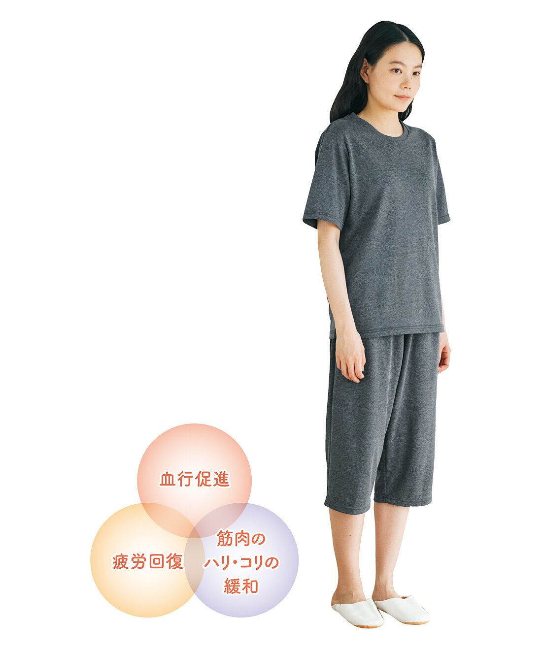 flufeel|【セット割】着て疲労回復　がんばったからだをリカバリーするトップス〈半袖〉＆パンツ〈七分丈〉の会