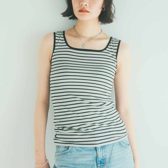 flufeel | 秘密のシェイプですっきり知的ボーダー柄ブラタンク