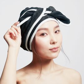 flufeel | ロングヘアもすばやく吸水ドライヘアターバン〈ブラック〉