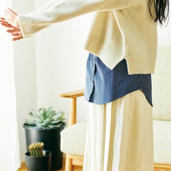 flufeel | こそっと体形冷えをカバー シャツ重ね着風付けすそ