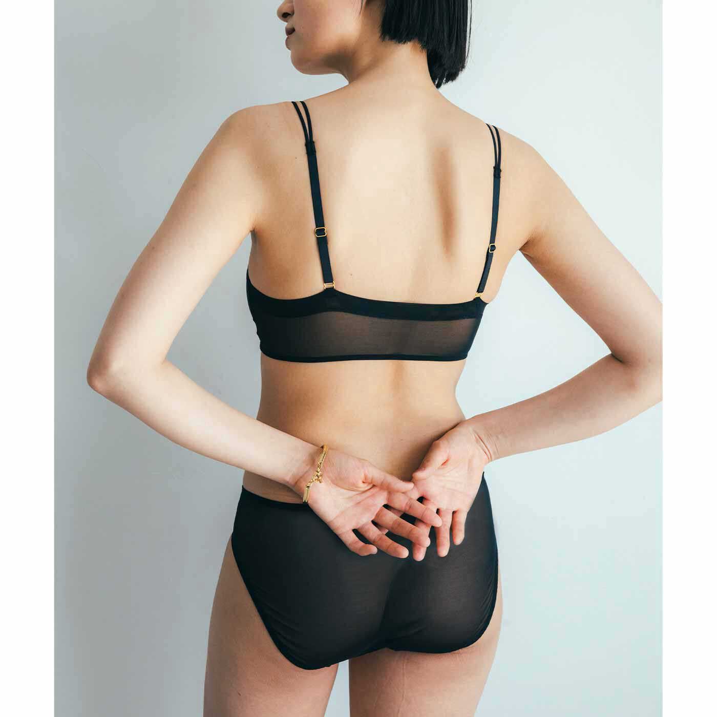 flufeel|MEDE19F×flufeel シンプルモードブラ＆ショーツの会〈ブラック〉|Back