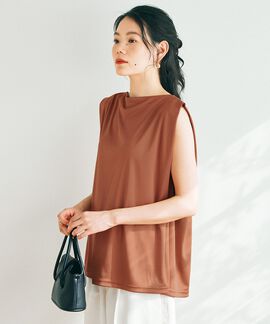 flufeel | 二の腕肩肉すっきり華奢見えボートネックタンク