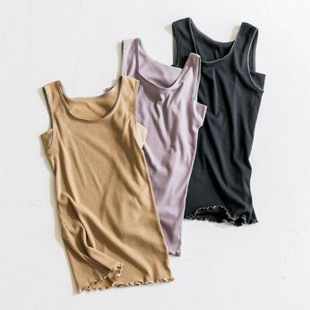 flufeel | さらっと軽やか毎日着たくなる吸汗速乾リブタンクトップ