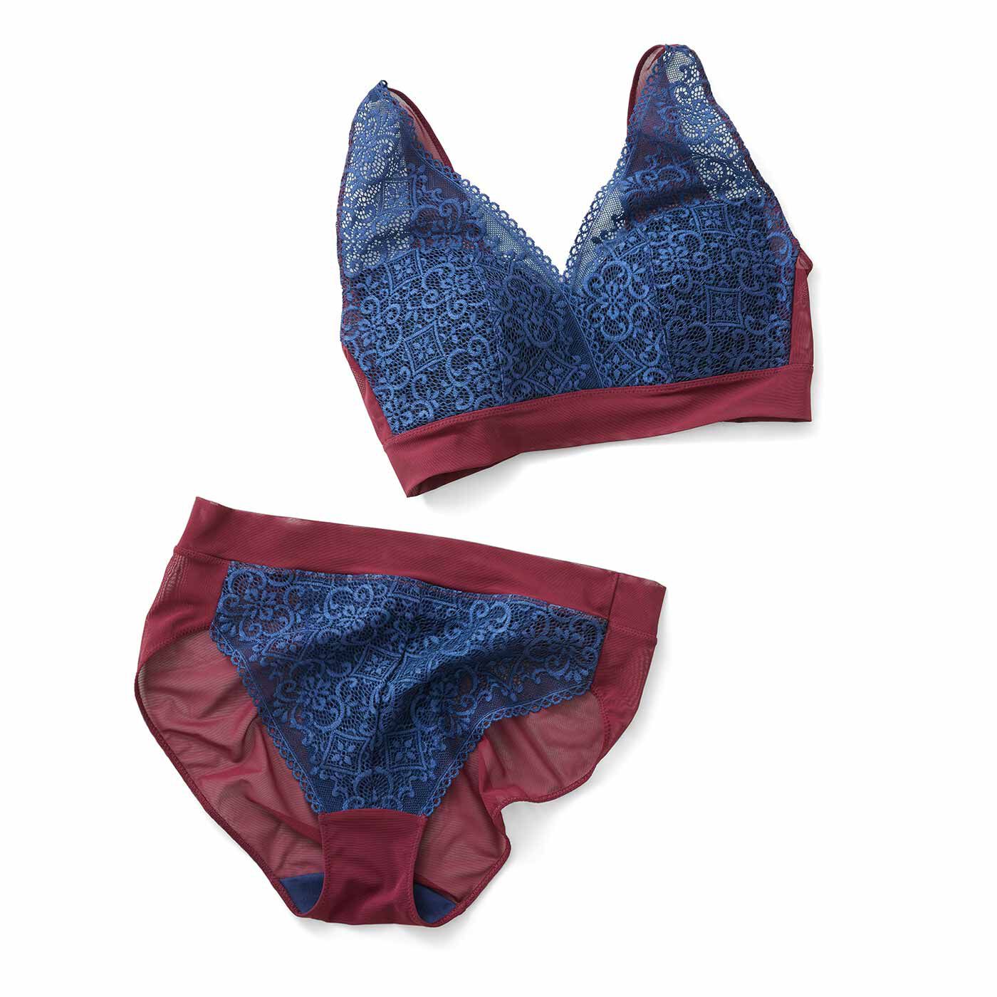 flufeel［フラフィール］|flufeel Resort Edition クロダレースを贅沢（ぜいたく）にあしらった 旅気分のブラ＆ショーツ〈LL・3L〉の会
