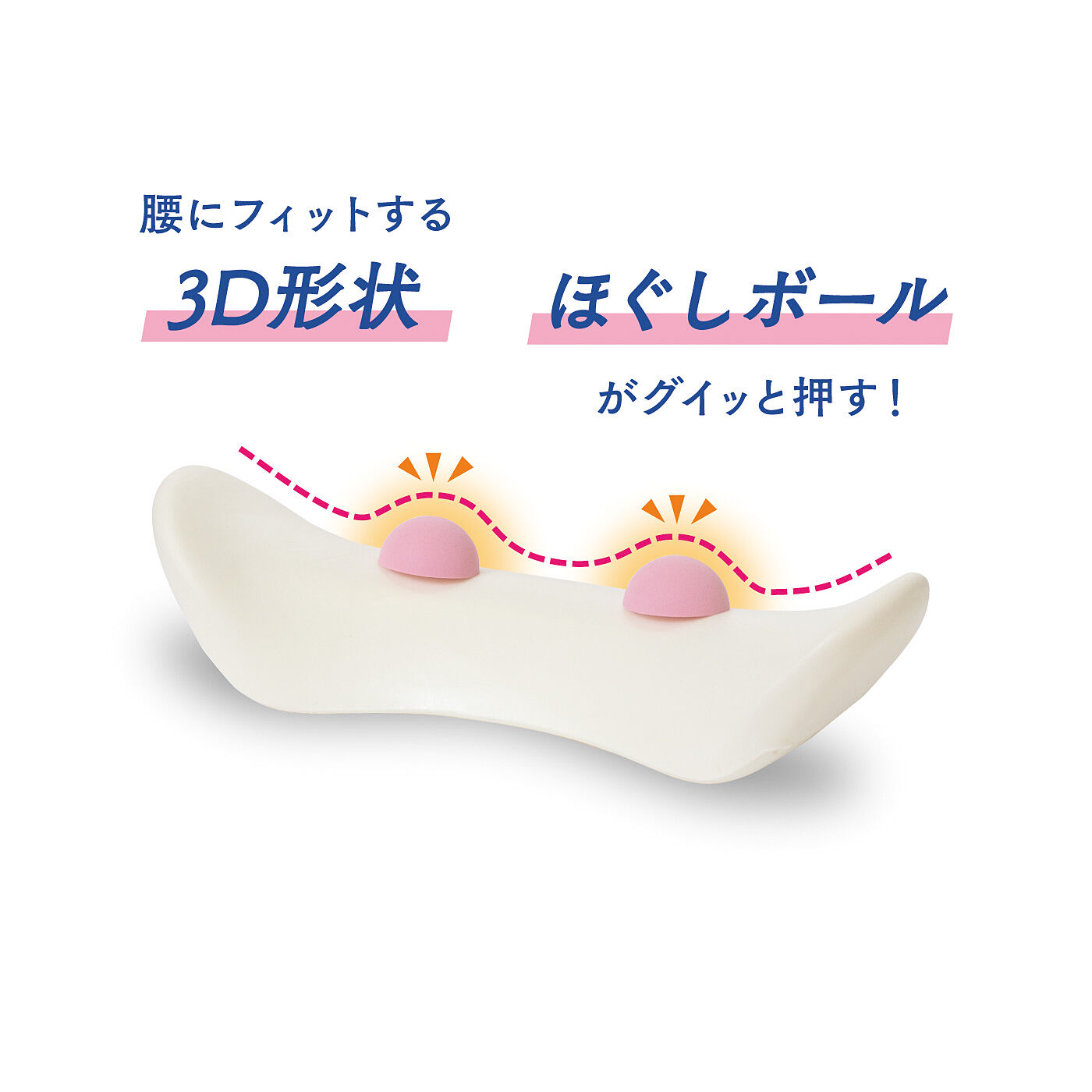flufeel［フラフィール］|ふたつのボールがグイっと押す！　寝ても座っても使える背筋サポートクッション〈ネイビー〉
