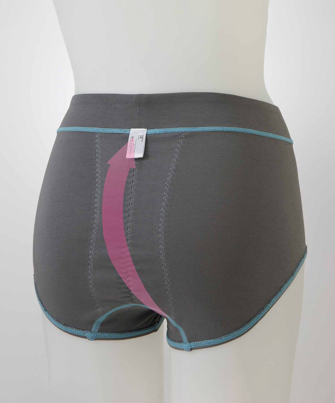 flufeel|骨盤底筋引き上げサポート 肌当たりも考えた バイカラー綿混ショーツの会|Back