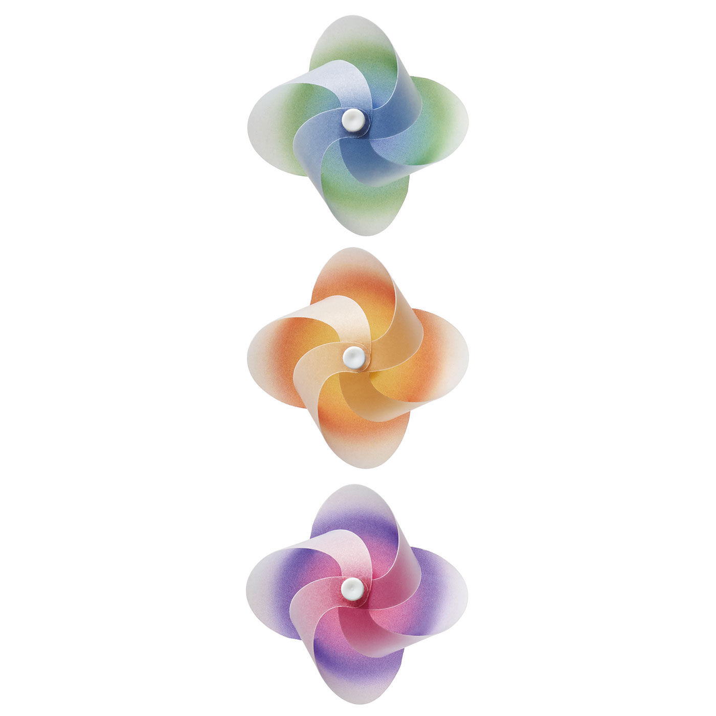 フェリシモの雑貨 クラソ|暮らしに風を飾るマグネット「カゼグルマ」3個セット（カラフル）|柄違い3個セットです。