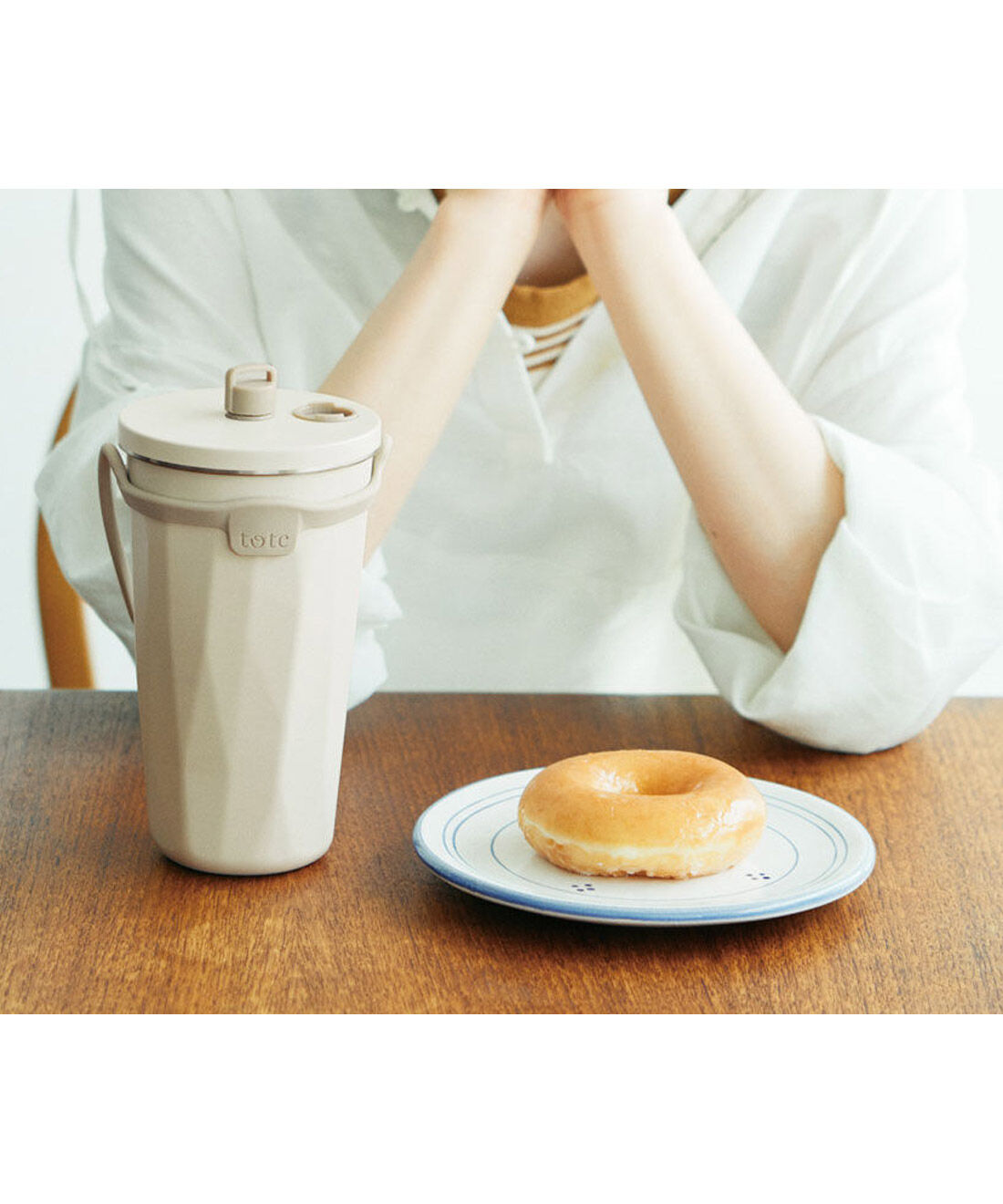 フェリシモの雑貨Kraso［クラソ］|いつでも携帯＆サッと飲めるストロー付き真空断熱タンブラー〈アイボリー〉