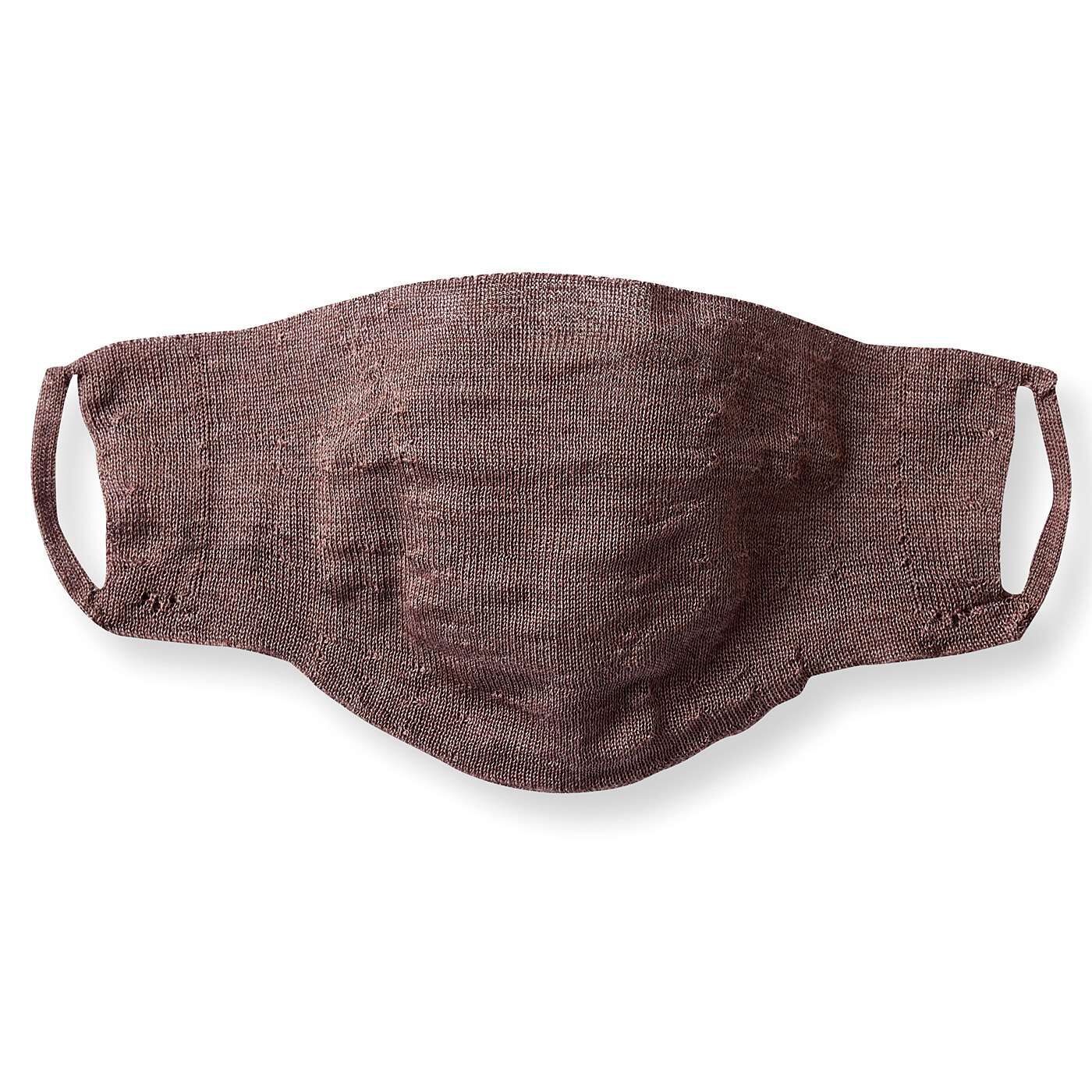 フェリシモの雑貨 Kraso|絹でいたわるうるおい呼吸　ホールガーメント(R)マスクの会|〈アンバーブラウン〉：顔のカーブにフィットするホールガーメント（R）の立体編み。