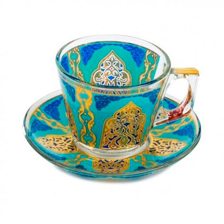 フェリシモの雑貨 Kraso|カップ＆ソーサー（PASABAHCE）Suidou Turquoise Blue