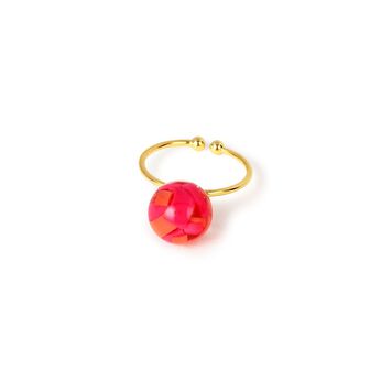 フェリシモの雑貨 Kraso | ケーブル廃材アクセサリーフリーリング〈桃／橙〉