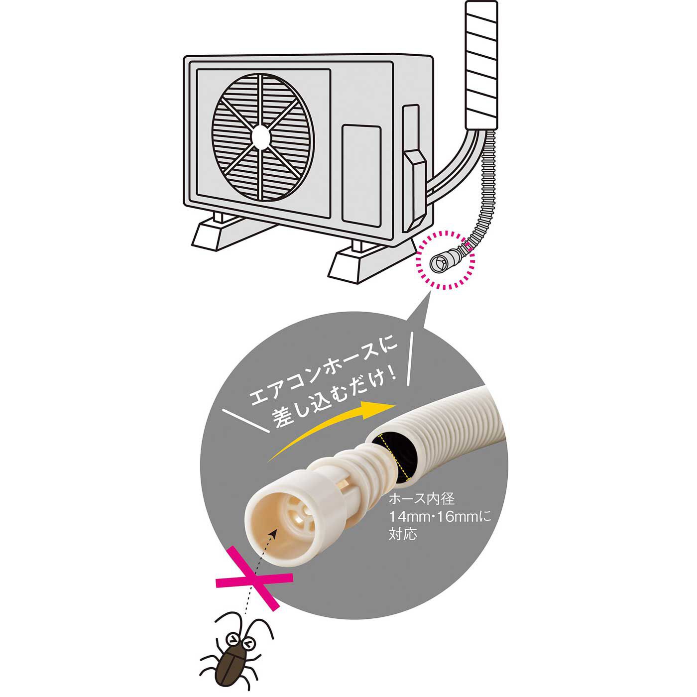 フェリシモの雑貨 Kraso|どこから入ってくるの？虫の侵入経路を塞ぐエアコン排水ホース防虫キャップ