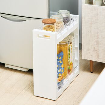 フェリシモの雑貨 Kraso | すき間収納＆ちょい置きにスリムな2段ラックワゴン