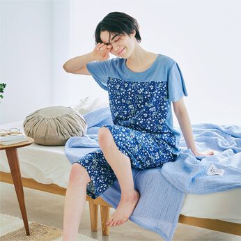 フェリシモの雑貨Kraso［クラソ］ | 風とおるスースーパジャマ〈星の花／Ｍ〜４Ｌ〉