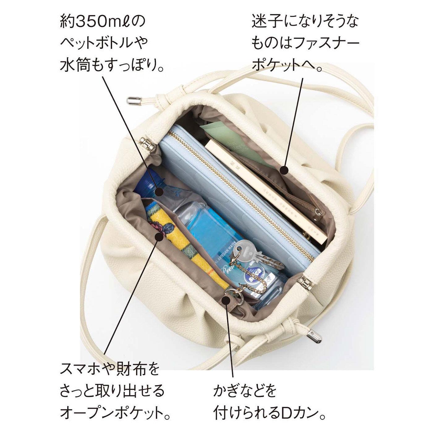 大きく開いて一目瞭然（りょうぜん）！ 見た目以上に大容量 がま口ショルダー バッグの会｜初回お試しキャンペーン｜キャンペーン｜インテリア・キッチン収納・生活雑貨の通販｜フェリシモの雑貨Kraso