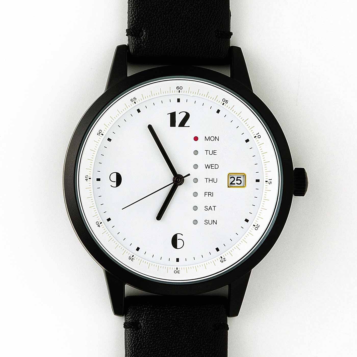 フェリシモの雑貨 Kraso|UP.de　日付と曜日がわかる 大きな文字盤が見やすい腕時計の会