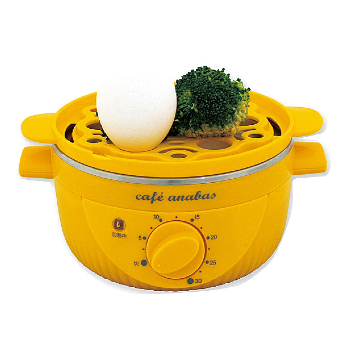 フェリシモの雑貨Kraso|ゆで卵も蒸し野菜も作れる　簡単タイマー付き蒸し器|ゆで卵と蒸し野菜を同時に作ることも。あと一品欲しい、そんなときにも便利。