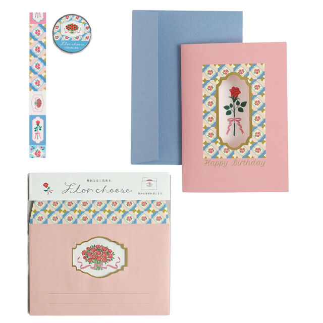 フェリシモの雑貨 Kraso|flor choose　メッセージセット〈バラ〉