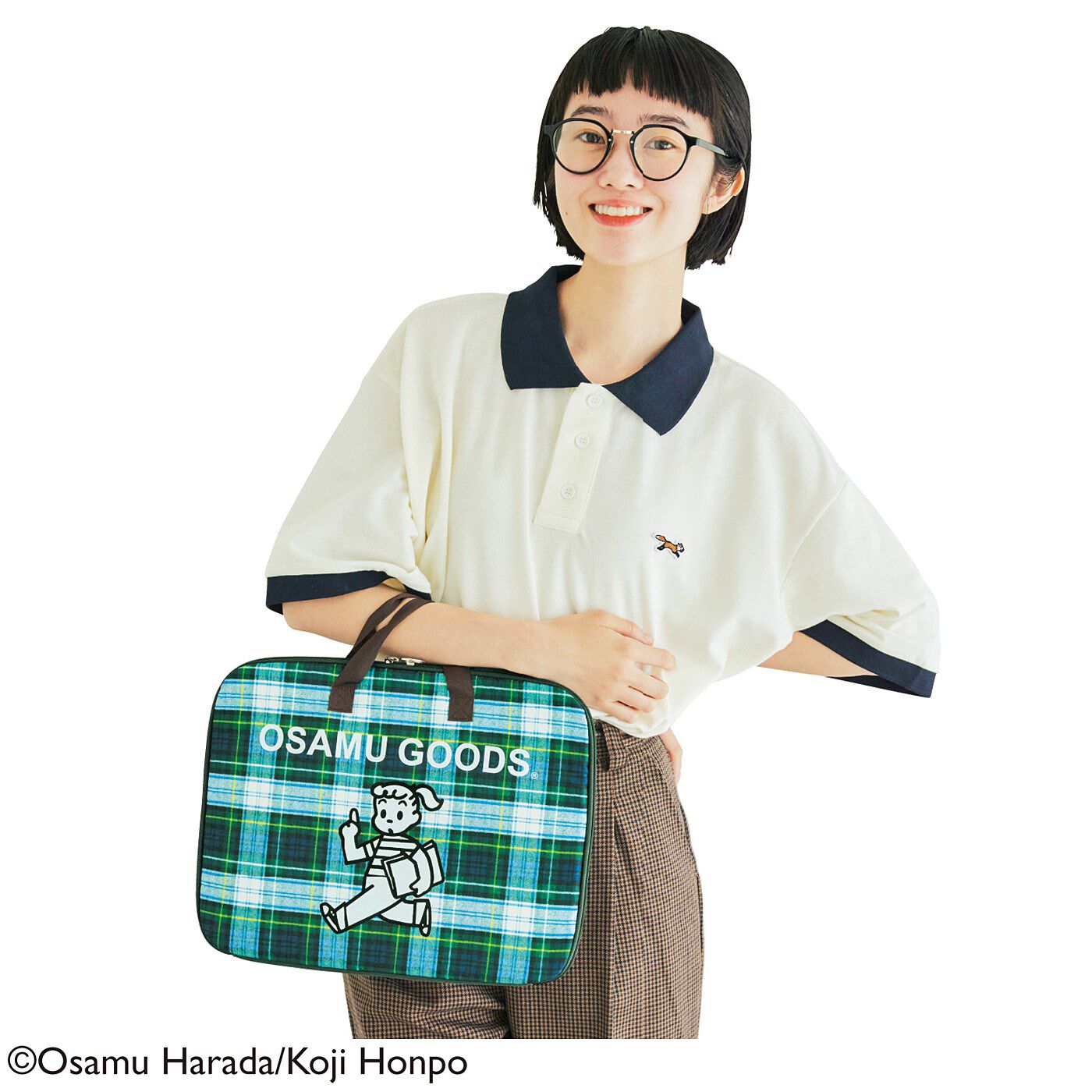 フェリシモの雑貨 Kraso|USEDo×OSAMU GOODS　トラッドなタータンチェック　じゃばら書類収納ポーチの会