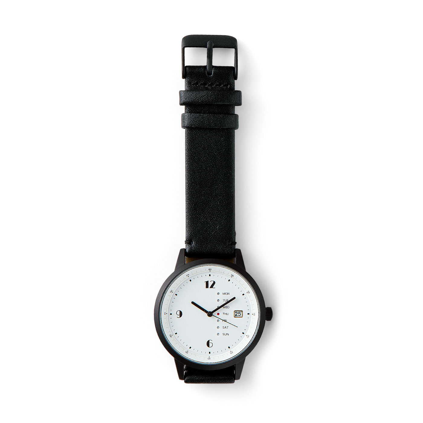 フェリシモの雑貨 Kraso|UP.de　日付と曜日がわかる 大きな文字盤が見やすい腕時計の会|〈ブラック〉
