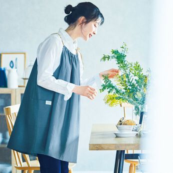 フェリシモの雑貨 Kraso | スポッと部屋着感覚 チュニック風エプロン