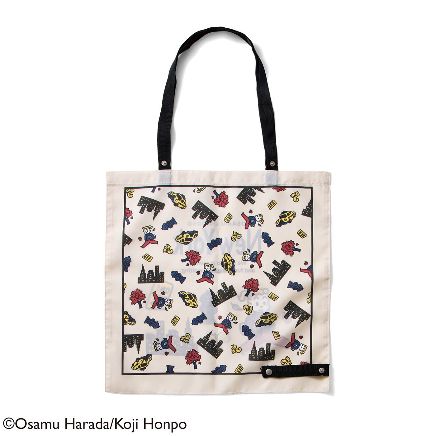 フェリシモの雑貨 Kraso|USEDo×OSAMU GOODS　タイムレスな「かわいい」　急な買い物も安心　結んで旅するスカーフエコバッグの会|〈ニューヨーク〉back