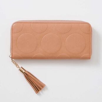 フェリシモの雑貨 Kraso | たっぷりじゃばら 型押しドット長財布