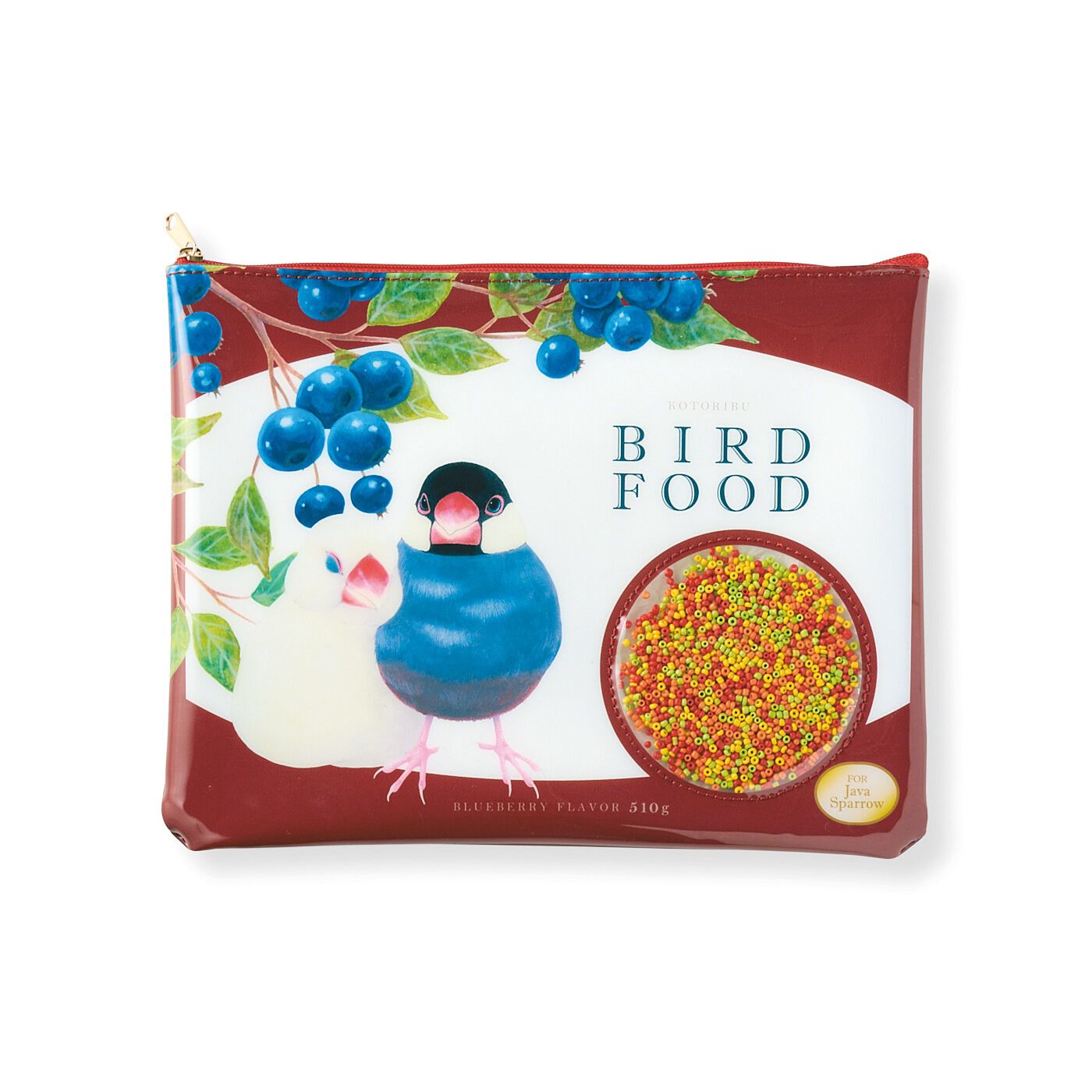 フェリシモの雑貨Kraso|小鳥部　小鳥のフード風シャカシャカポーチの会|〈ブンチョウ〉