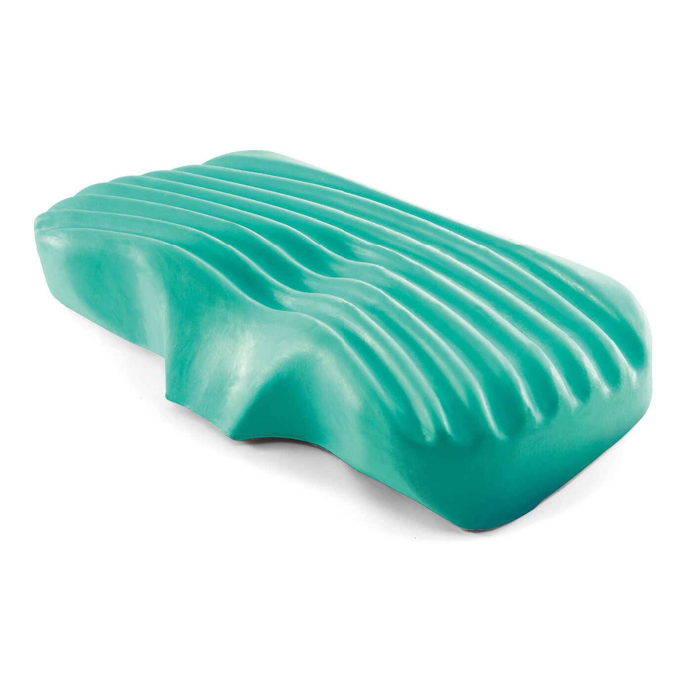 フェリシモの雑貨 Kraso|アーチ設計で首のカーブにフィット　自然な寝返りをサポートする ボディーアジャスト枕|低反発ウレタンとゲルを組み合わせた新素材を使用。