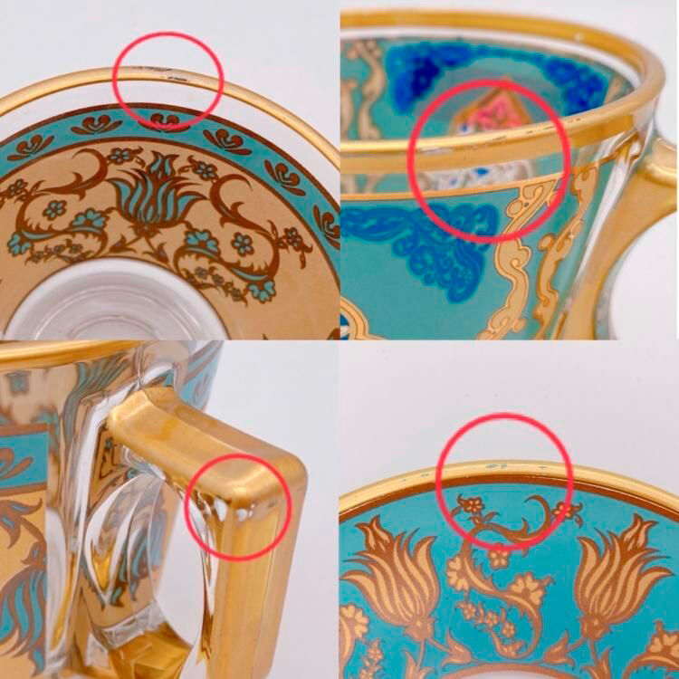 フェリシモの雑貨 Kraso|カップ＆ソーサー（PASABAHCE）Best Turquoise Blueゴールド縁なし