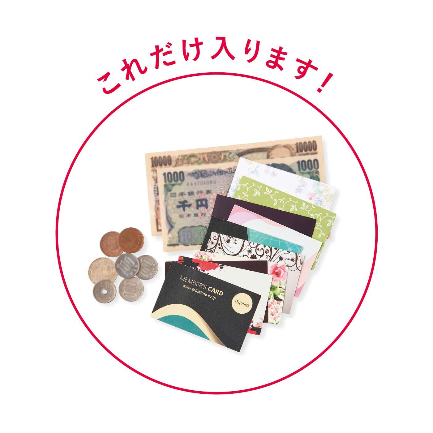 フェリシモの雑貨Kraso［クラソ］|W縁起で開運引き寄せ　有職文様（ゆうそくもんよう）と果物モチーフの七つ福二つ折り財布の会