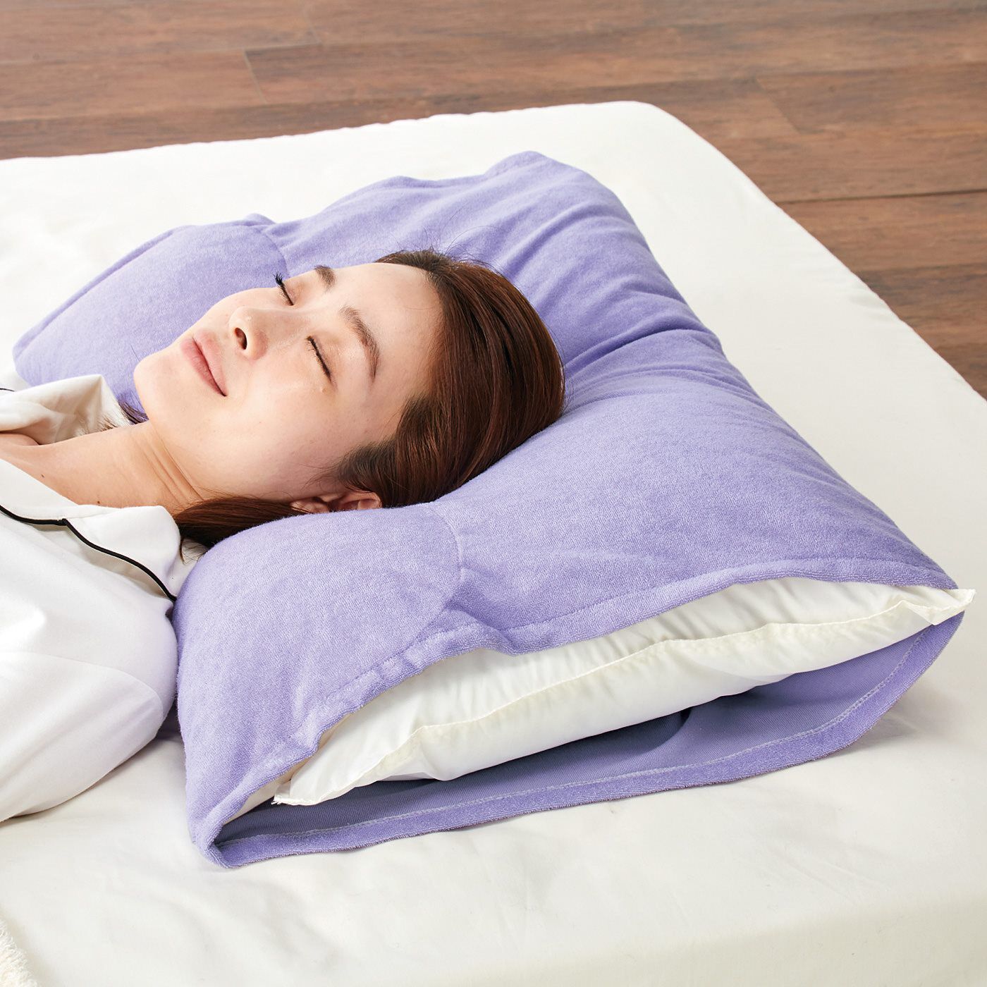 フェリシモの雑貨Kraso|クーフゥ　お手持ちの枕が首のサポート枕に変身する枕カバーの会