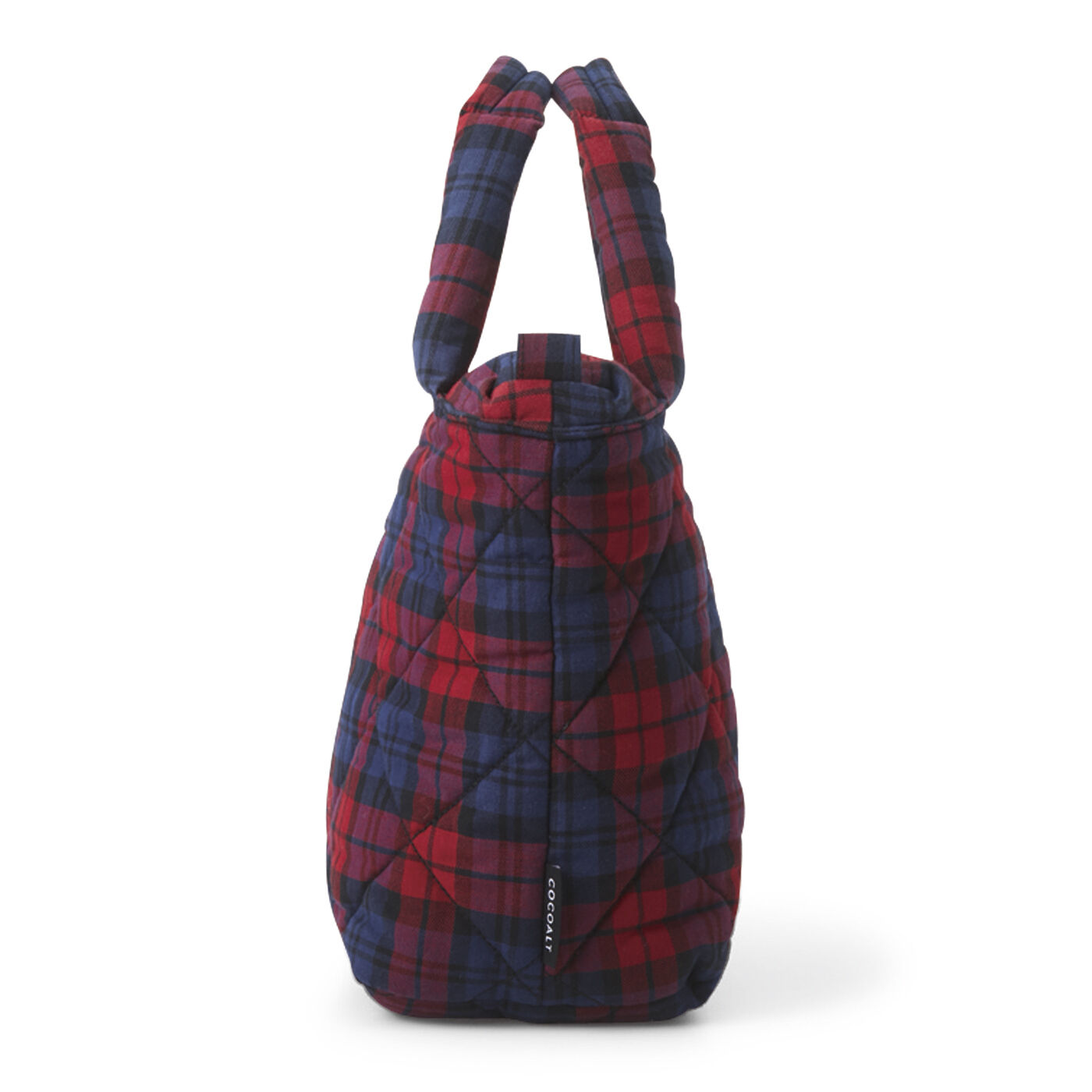 フェリシモの雑貨 Kraso|ふわふわで軽い赤紺チェックがポイントのバッグ|まち広で便利。