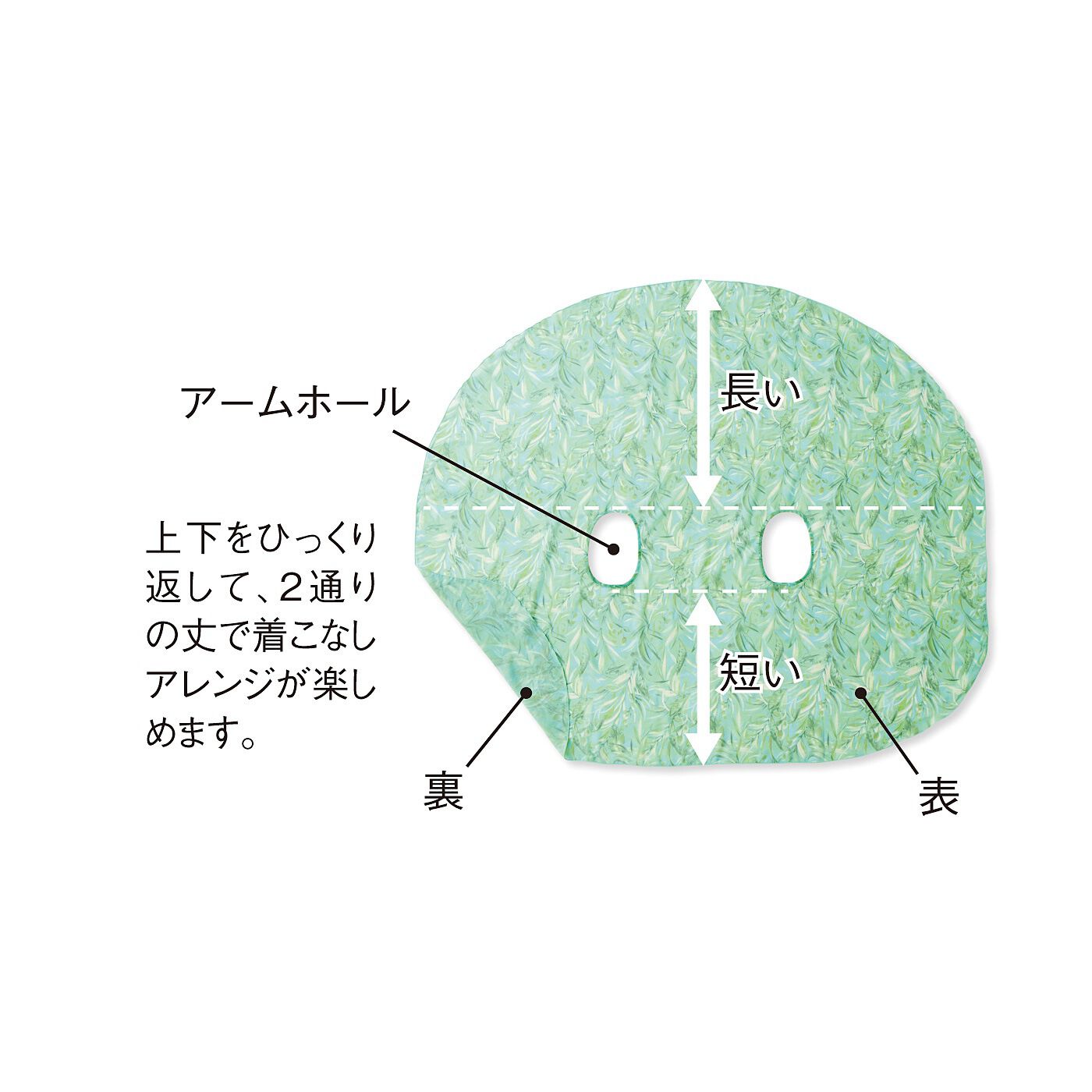 フェリシモの雑貨Kraso［クラソ］|はおるだけで体形をさり気なくカバー　しわになりにくい華やかエアリースカーフベスト〈ブルーグリーン〉