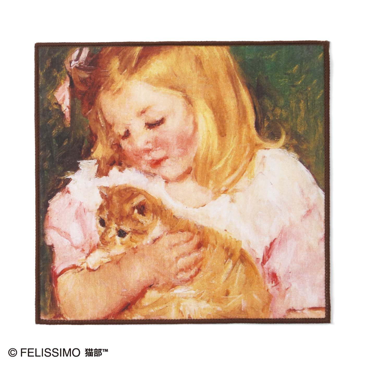 フェリシモの雑貨 Kraso|猫部×ミュージアム部　アートハンカチコレクション〈猫〉の会|メアリ・カサット × 茶トラ猫