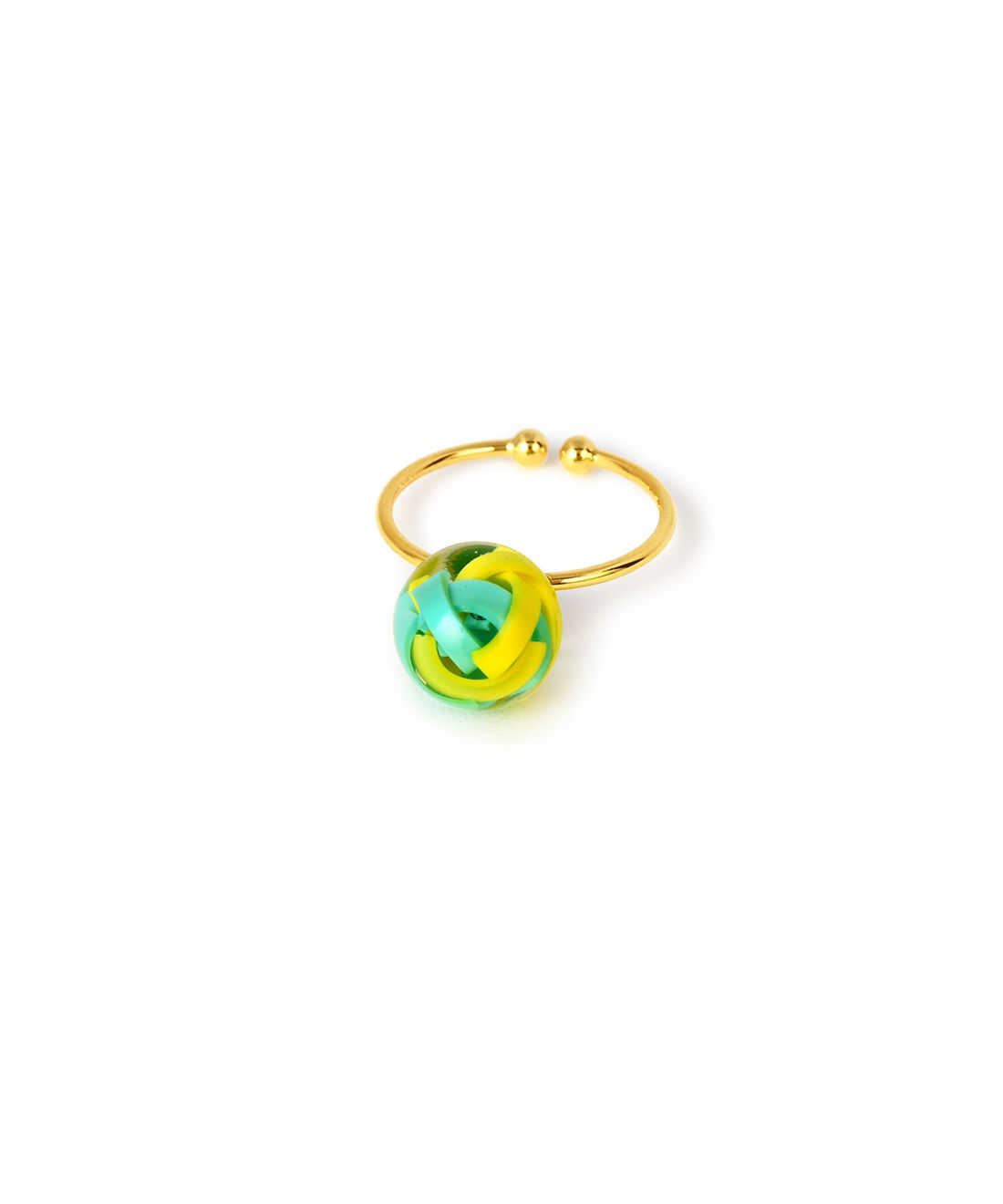 フェリシモの雑貨 Kraso|ケーブル廃材アクセサリー〈黄/緑〉（東京都 秋葉原）フリーリング